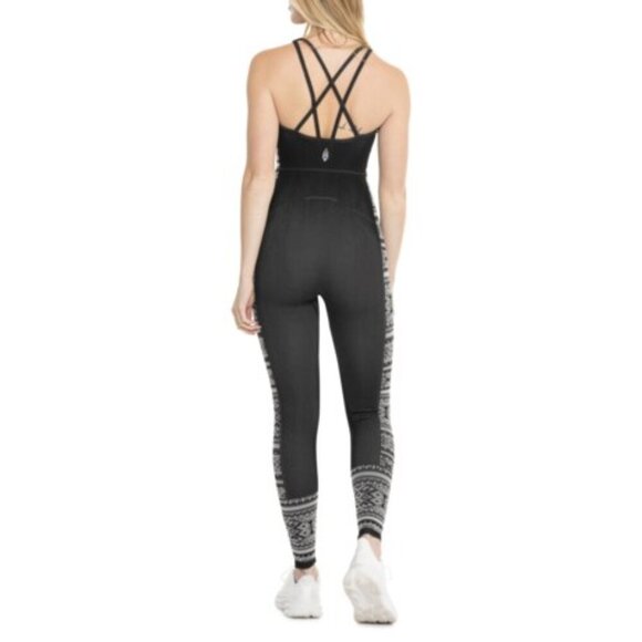 NWT $98 FP Movement Snowfall Snowflake Nordic Active Stretch Jumpsuit Yoga M/L - Picture 9 of 11